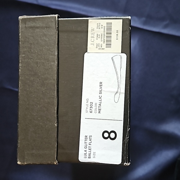 NEW IN BOX J. Crew Lula Glitter Ballet Flats, Size 8, Metallic Silver - Picture 6 of 6